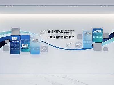 极简企业介绍文化墙 企业文化墙