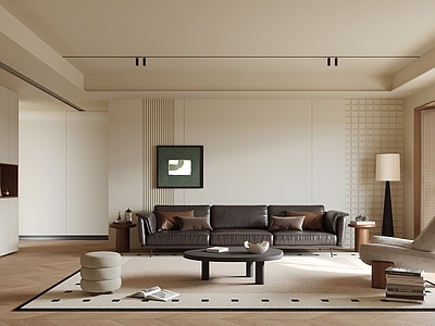 奶油风家居客厅 中古风客厅 沙发组合