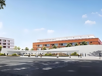 现代学校建筑 中中学教学组图 地下室总图 文化驿站 卫门垃圾房 设计说明绿建 施工图