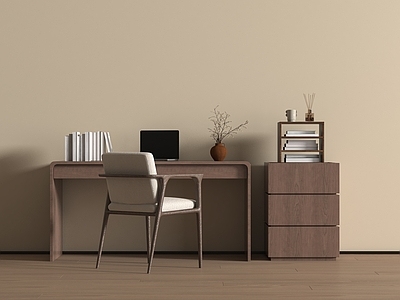 现代简约书桌椅 现代新中式书桌椅 书桌椅 实木书桌  胡桃木书桌  学习椅 台灯