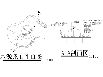 中式假山水景图库 假山 施工图
