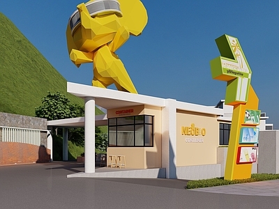 现代简约创业园区 园区入口改造 创业园 创意门头 门卫改造