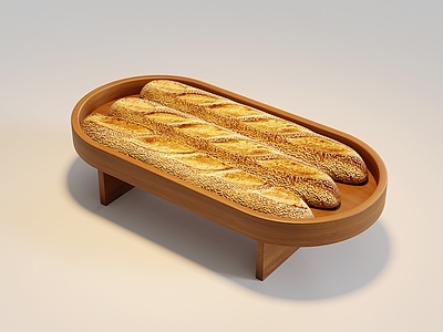 原木风甜品面包 木托盘面包托盘 复古面包店摆件 面包堆头 面包法棍 面包柜面包货架