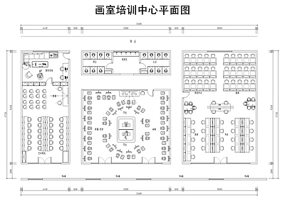 现代画室 画室 培训室 施工图
