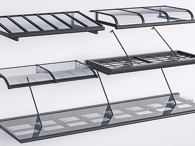 现代极简雨棚 现代玻璃雨棚  钢构雨棚  玻璃雨打 阳光棚