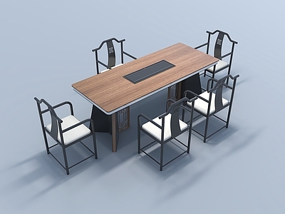 新中式茶桌椅 文化 茶道 桌椅 室内 会客室