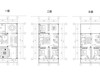 别墅 三层别墅 自建别墅 自建房 施工图