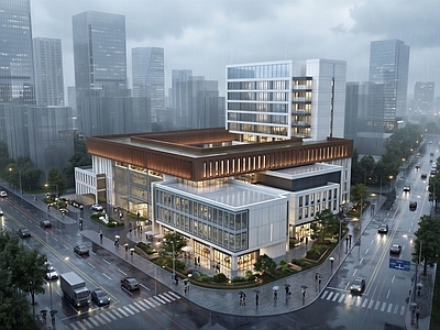 现代主义产业园办公楼 办公建筑 现代办公 产业园区