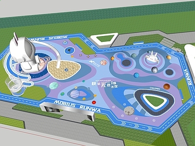 现代科幻风儿童游乐空间 现代儿童活动场地 儿童主题器械 全龄活动场地