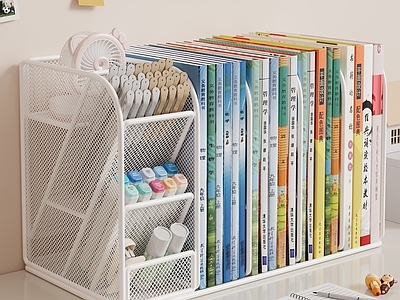 奶油风办公用品 书本 课本 笔筒 风扇 书桌