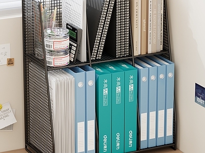 现代简约办公用品 书架 文具 文件 A4纸 摆件
