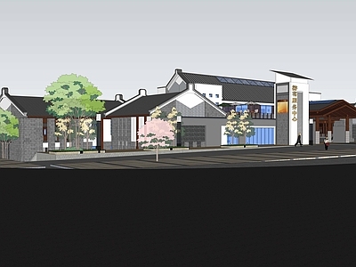 新中式社区服务中心 游客服务中心 白族建筑 大理白族 服务建筑 服务区
