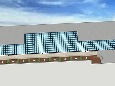 现代极简雨棚 大型玻璃雨棚