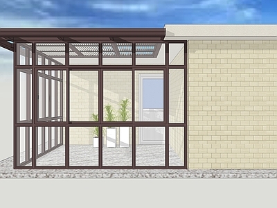 现代简约别墅阳台 露台阳光房