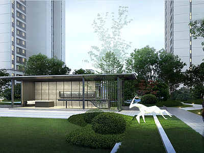 现代简约廊架 住宅廊架 廊架空间
