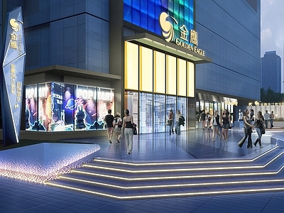 现代主义商业综合体景观 商业建筑 商业综合体 商业街道