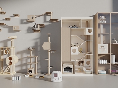 原木奶油风猫爬架 宠物用品 猫