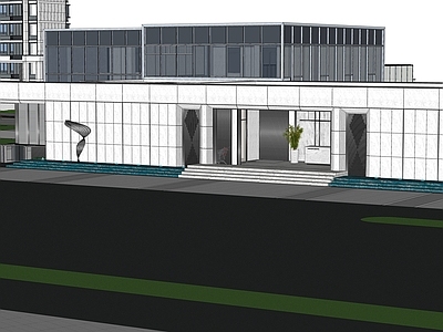 新中式售楼处建筑 住宅大门 中式住宅入口 中式高奢住宅大门