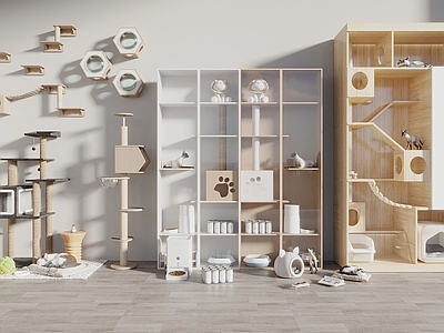 原木风猫爬架 现代原木风猫爬架 宠物用品 猫粮 猫