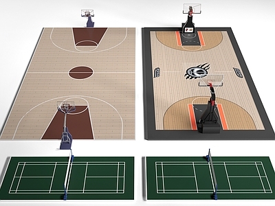 现代简约其他运动器材 现代篮球场 运动场 室内球场