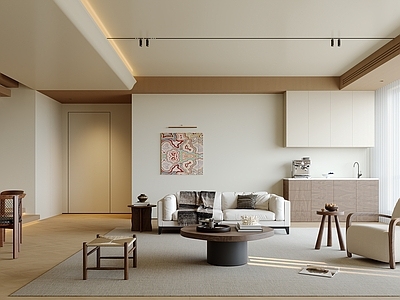 现代挑空客厅 风客餐厅 沙发组合 餐桌组合