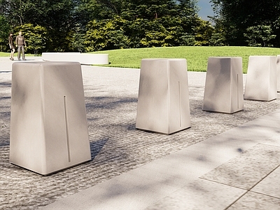 极简主义石材围挡 景观车挡柱 景观车挡石 现代车挡石 车挡柱 特色车挡