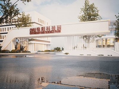 现代简约入口大门 产业园大门 工厂大门 园区大门 景观大门 现代异形大门