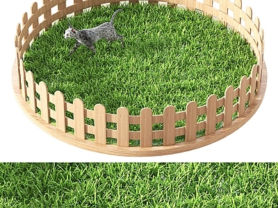 原木风景观围栏 现代围栏 草地