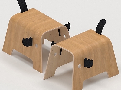 原木风儿童椅 宜家储物凳椅子