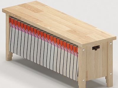 原木风换鞋凳 宜家储物凳椅子