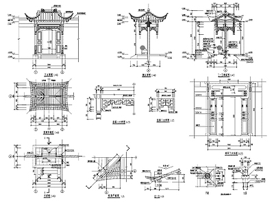 入户门 中式入户门 将军门 施工图