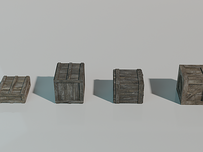 复古集装箱 木箱 中世纪箱子 货箱 货物