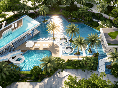 现代主义泳池 泳池 游泳池