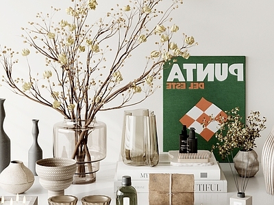 现代简约摆件组合 装饰摆件组合 花艺摆件 饰品摆件 书籍杂志 桌面摆件