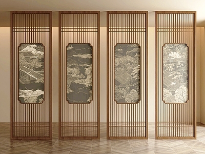 新中式隔断 花格屏风隔断