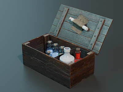 复古医疗器材 中世纪医药箱 药箱 复古药箱 木箱 药瓶