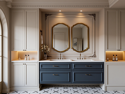 法式卫生间 法式梳妆柜