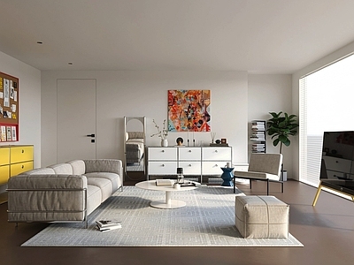 现代简约家居客厅 包豪斯客餐厅