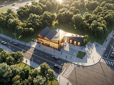 新中式售楼处建筑 新中式