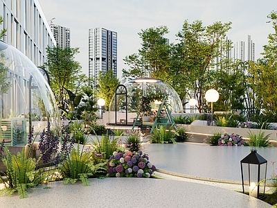 现代轻奢屋顶花园 现代屋顶花园 莫奈花园 法式浪漫主义庭院 办公楼屋顶花园 太空舱屋顶花园