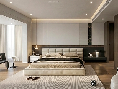 现代简约主卧 意式现代家居卧室