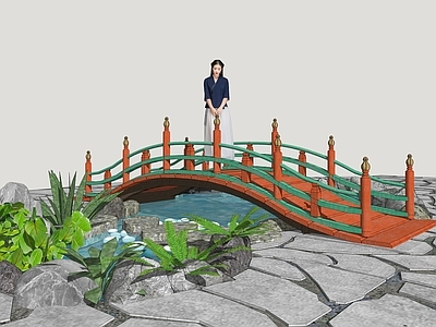 新中式景观景观桥 古风景观桥 园林景桥 木拱桥 影视古桥 庭院桥