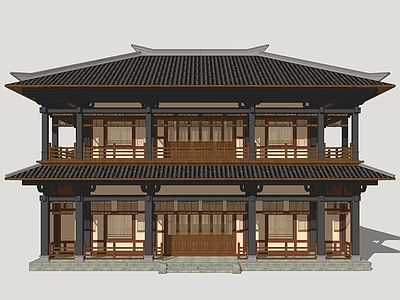 新中式古建筑 古建阁楼 唐风建筑 影视唐代建筑 古风建筑阁楼