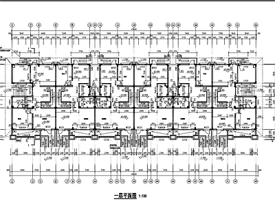 中式现代别墅建筑 三层别墅 联排别墅 施工图