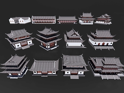 新中式古建筑 中式宫殿古建筑 古典建筑 古代寺庙建筑