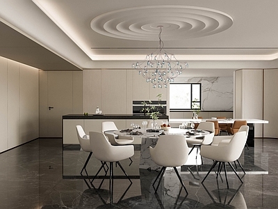 现代极简家居餐厅