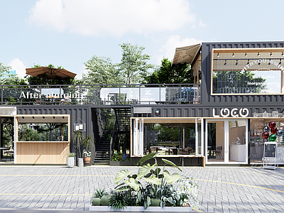 现代工业风餐饮建筑