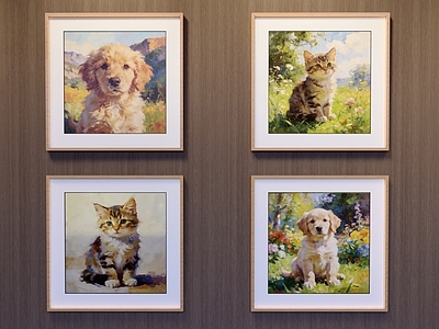 美式挂画组合 装饰油画