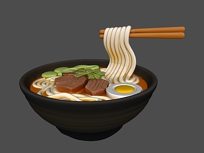 卡通风格餐具 粉面艺术装置雕塑