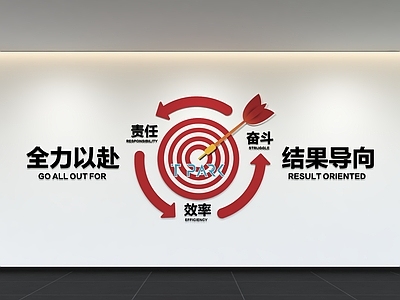 现代简约办公室 文化墙 标语 口号 宣传栏 展示墙